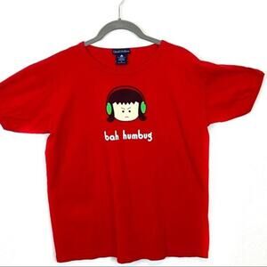 Quail Hollow Christmas T-Shirt Vintage Red Bah Humbug Top Retro Baby T sz XL